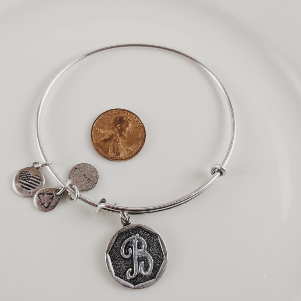 Alex and Ani Rafaelian Silver Initial Bracelet